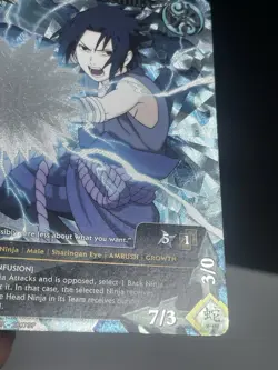 Naruto TCG Sasuke Uchiha Full Art Foil Promo Card PR-068 MP - Image 7