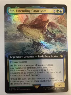 FOIL Sin, Unending Cataclysm - 185 - Magic: Final Fantasy MTG - Extended Art R - Image 1