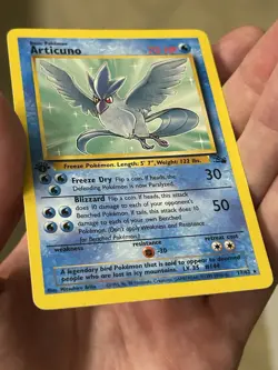 POKEMON TCG Articuno 17/62 1st Edition Fossil Card Regular  LP Vintage - Image 3