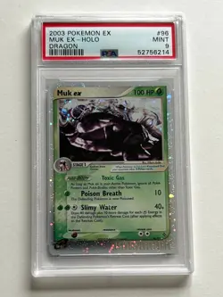 Graded Pokemon Card - Muk EX 96/97- PSA Mint 9 - Dragon Holo - Vintage - Image 1