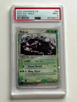 Graded Pokemon Card - Muk EX 96/97- PSA Mint 9 - Dragon Holo - Vintage - Image 3