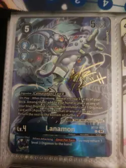 Lanamon Rare Pull BT18-023 Signed BT21 Digimon Card English World Convergence - Image 2
