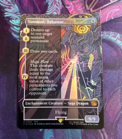 MTG Magic x Final Fantasy - Summon: Bahamut ⭐ Borderless FOIL ⭐ NM - Image 1