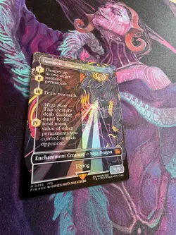 MTG Magic x Final Fantasy - Summon: Bahamut ⭐ Borderless FOIL ⭐ NM - Image 3