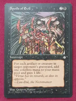 Magic The Gathering ICE AGE SPOILS OF EVIL black card MTG - Image 1