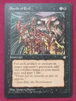 Magic The Gathering ICE AGE SPOILS OF EVIL black card MTG - Image 3