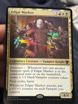 MTG EDGAR MARKOV   "OVERSIZE/JUMBO"   MYTHIC FOIL  #036/309 COMMANDER 2017 - Image 1