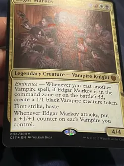 MTG EDGAR MARKOV   "OVERSIZE/JUMBO"   MYTHIC FOIL  #036/309 COMMANDER 2017 - Image 6
