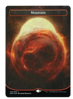 MTG - Mountain (243) - Borderless Foil - Unfinity - "Orbital" - NM - Image 1