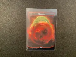 Mountain (494) (Borderless) (Galaxy Foil) Unfinity Foil  MTG Magic NM Near Mint - Image 1