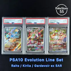 PSA 10 Ralts Kirlia Gardevoir Evolution Line Set JP sv1S AR SAR Pokemon Card - Image 1