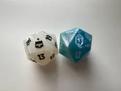 "Crystal" Shinra Blue  & White Moogle Oversized D20 Die Mega MTG Final Fantasy - Image 3
