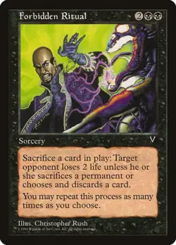 MTG Forbidden Ritual NM Visions VIS Reserved List Magic Gathering card - Image 1