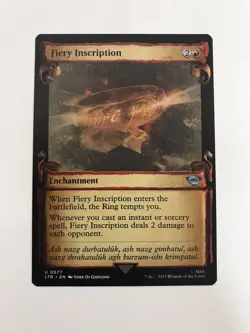 Fiery Inscription Showcase Scroll MTG Magic Gathering Card NM Mint LTR - Image 1