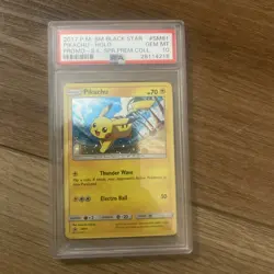 Pokemon Pikachu SM81 Holo Black Star Promo Card PSA 10 POP 39 - Image 1