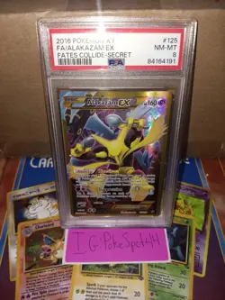Pokemon 2016 Fates Collide Alakazam Ex Secret Rare 125/124 PSA 8 Near Mint - Image 5