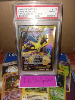 Pokemon 2016 Fates Collide Alakazam Ex Secret Rare 125/124 PSA 8 Near Mint - Image 8