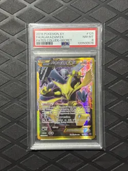 Pokemon 2016 Fates Collide Alakazam Ex Secret Rare 125/124 PSA 8 Near Mint - Image 1