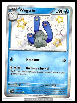 Pokemon TCG SV: Paldean Fates Wugtrio #122/091 Shiny Holo Rare (NM) - Image 1