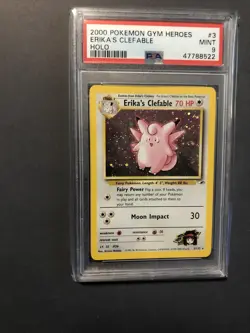 2000 Pokemon Gym Heroes Holo Erika's Clefable #3 PSA 9 MINT Unlimited - Image 4