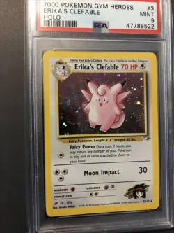 2000 Pokemon Gym Heroes Holo Erika's Clefable #3 PSA 9 MINT Unlimited - Image 8