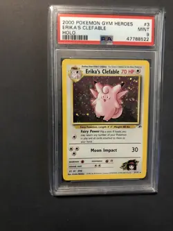 2000 Pokemon Gym Heroes Holo Erika's Clefable #3 PSA 9 MINT Unlimited - Image 9