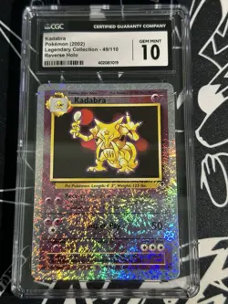 CGC 10 KADABRA 49/110 2002 POKEMON LEGENDARY COLLECTION REVERSE HOLO FOIL - Image 3
