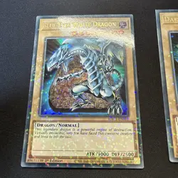 YUGIOH BLUE EYES WHITE DRAGON & DARK MAGICIAN DUEL TERMINAL RARE HAC1-EN001 002 - Image 3