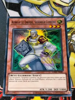 Yu Gi Oh AURKUS THE DRUID, LORD LIGHT CARD LODT-FR081 REPRINT - Image 3