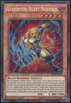 ( GLADIATOR BEAST NOXIOUS ) - Secret Rare - BLLR-EN021 - 1st - NM - Yu-Gi-Oh - Image 2