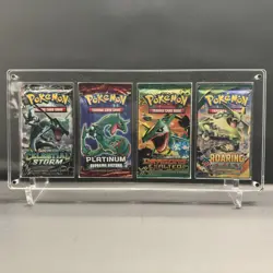 TCG 4x Booster Pack Acrylic Case Holder - Pokemon, Yu-Gi-Oh, and Magic w/ Stand - Image 6