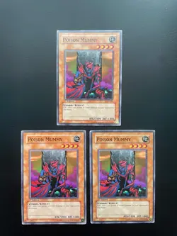 Yugioh Poison Mummy PGD-016 Common 1st Edition Damaged X3 - Image 3