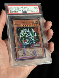 PSA 9 Mint Blue-Eyes Toon Dragon DL1-087 Ultra Parallel Rare 2002 Japanese MRL - Image 3