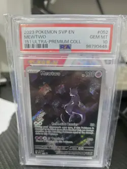 2023 POKEMON SVP EN-SV BLACK STAR PROMO 151 ULTRA-PREM COLL #052 MEWTWO PSA 10 - Image 1