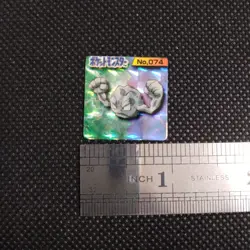 Geodude Pokemon Bros Card Kira Mini Game Boy Anime Nintendo Japan No.074 - Image 2