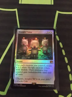 MTG Magic The Gathering Moogles’ Valor Foil FIN Rare Final Fantasy Commander - Image 1