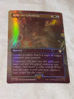 MTG Tales of Middle-Earth LOTR RALLY THE GALADHRIM Borderless R FOIL #0499 - Image 1