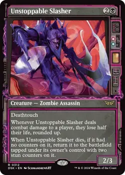 1x Unstoppable Slasher - Showcase - Foil NM-Mint, English Duskmourn: House of Ho - Image 1