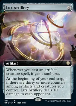 1 x Lux Artillery - Foil - Extended Art - Commander: Phyrexia: All Will Be One - - Image 2