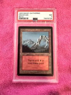 Magic the Gathering MtG Beta Mountain PSA Graded 7 - Image 1