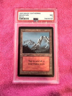 Magic the Gathering MtG Beta Mountain PSA Graded 7 - Image 2