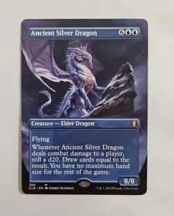 Magic 2022 MTG CLB 366 Non-Foil Ancient Silver Dragon Baldur's Gate BORDERLESS M - Image 1