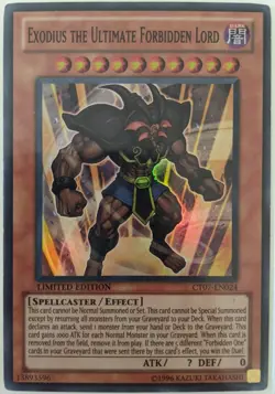 YuGiOh Exodius the Ultimate Forbidden Lord Super Rare CT07-EN024 - Image 1
