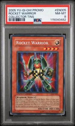 2005 Yu-Gi-Oh! Rocket Warrior CT2 Limited Edition Secret Rare PSA 8 - Image 1