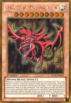 Yugioh! LP Slifer the Sky Dragon - PGLD-EN032 - Gold Secret Rare - 1st Edition L - Image 2