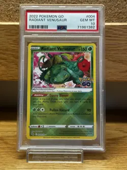 PokÃ©mon TCG Radiant Venosaur 2022 Pokemon Go Gem MT PSA 10 004/078 - Image 1
