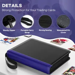 Trading Card Binder with Sleeves, 9 Pocket Trading Card Binder Premium 720 Doubl - Image 2