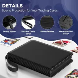 Trading Card Binder with Sleeves, 9 Pocket Trading Card Binder Premium 720 Doubl - Image 2