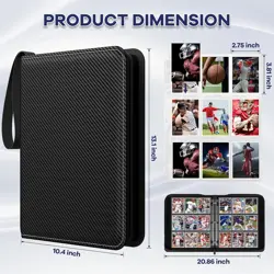 Trading Card Binder with Sleeves, 9 Pocket Trading Card Binder Premium 720 Doubl - Image 3