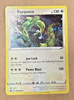 Pokemon Rayquaza SWSH029 Holo Rare Black Star Promo Crown Zenith Near Mint - Image 1
